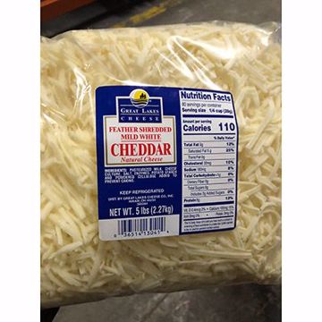 Picture of Shredded Mild WHITE Cheddar 4/5lbs