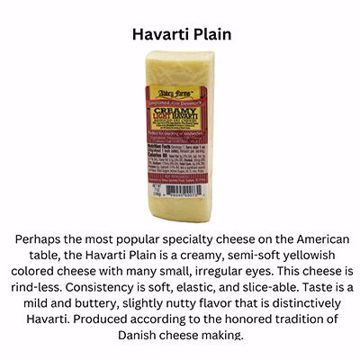 Picture of DANISH HAVARTI PLAIN PRECUTS 12/7OZ EW