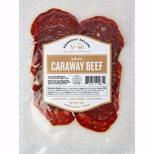 Picture of VT SALUMI SLICED CARAWAY BEEF SALAMI 8/2.5OZ